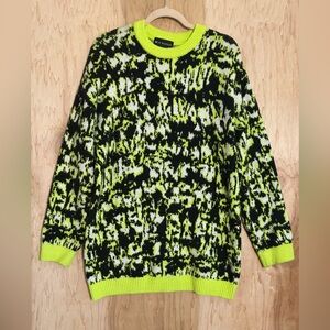 Wildfang Neon Green and Black Sweater